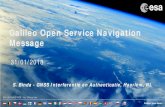 Galileo Open Service Navigation Message · ESA UNCLASSIFIED - For Official Use S. Binda - GNSS Interferentie en Authenticatie, Haarlem, NL. Galileo Open Service Navigation Message.