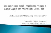 Designing and Implementing a Language Immersion Session · 2019. 11. 17. · vocabulario y expresiones 5 minutos para reunirse en grupos y armar las tiendas Aprox. 20 minutos para