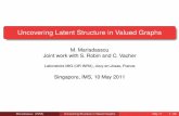 Uncovering Latent Structure in Valued Graphsgenome.jouy.inra.fr/~mmariadasso/downloads/1105-Singapore.pdf · Exponential Models ERGM (Holland & Leinhardt 81).!Localstructure induced