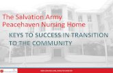 The Salvation Army Peacehaven Nursing Home · The Salvation Army Peacehaven Nursing Home . ... Comprehensive medical review that would take into account all acute episodes; medical