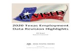 2020 Texas Employment Data Revision Highlights · 2018 employment data series have not changed significantly. Consequently, this article compares 2018-19 employment growth rate data