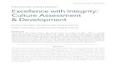 PROGRAM ASSESSMENT Excellence with Integrity: Culture … · 2019. 8. 14. · youth leadership, sports and business, manufacturing and service, military, government, and healthcare.