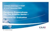 Pandemic Preparedness For The Aviation Sector – Checklist ... Checklist … · Pandemic Preparedness For The Aviation Sector – Checklist for Evaluation. CAPSCA Americas 1. st