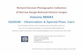 D&RGW – Observation & Special Pass. Cars€¦ · Richard Dorman Photographic Collection . of Narrow Gauge Railroad Historic Images . Volume RD043 . D&RGW – Observation & Special