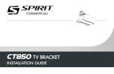 CT850 TV BRACKET - Spirit Fitness · CT850 TV BRACKET STEP ONE • Insert coaxial and power cables into the upper hole of the TV bracket tube. • Leave 12” of the coaxial cable