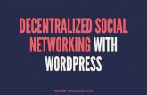 DECENTRALIZED SOCIAL NETWORKING WITH WORDPRESS · Even instant messages could go through your WordPress Your WordPress sends and receives your friends' messages A mobile chat app