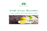Full Year Results · 21 Reconciliation of Net Cash Flow to Movement in Net Debt 22 Notes to the Full Year Results . Treatt Plc | Full Year Results | Year ended 30 September 2016 1