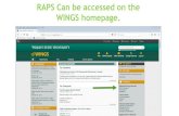 RAPS Can be accessed on the WINGS homepage. · Creative Arts-190 Creative Arts-180 MWF Creative Arts-190 Creative Arts-104 MWF Creative Arts-104 Creative Arts-190 MWF MID FINAL Q