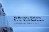 Big Business Marketing Tips for Small Businessesfiles.meetup.com/1323999/Biz Business Tips for... · Big Business Marketing Tips for Small Businesses ... What sales pitch is the most