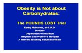 Obesity is Not about Carbohydrates - Oldways · 1. Low-fat (20%), average protein (15%), highest carbohydrate (65%) 2. Low-fat (20%), high protein (25%), carbohydrate (55%) 3. High