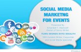 SOCIAL MEDIA MARKETNG FOR EVENTS - savvy-writer.com€¦ · USE Social Media with Your Website - Link to your social networks on your website/event website. - Share links via ShareThis,