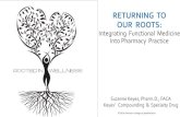 RETURNING TO OUR ROOTS - American College of Apothecaries · 8/3/2016  · ©2016 American College of Apothecaries RETURNING TO OUR ROOTS: Integrating Functional Medicine Into Pharmacy