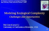 Modeling Ecological Complexityecemeaml/presentations/inv5-Li.pdf · automata, chaos, fractals, percolation theory, wavelets … zNonlinear Nonequilibrium Thermodynamics (I. Prigogine)