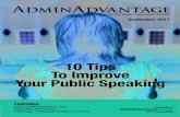 10 Tips To Improve Your Public Speaking€¦ · Public speaking consistently ranks as a top fear for most people when asked about things that give them the heebie-jeebies. 10 Tips