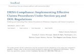 ERISA Compliance: Implementing Effective Claims Procedures ...media.straffordpub.com/products/erisa-compliance-implementing... · 27/06/2018  · 1) Procedures must meet all requirements