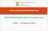 PRESENTATION BY Ms Thina Ntsandeni Date: 14 March 2013 Enhancement... · DCoGs Knowledge Management Background 3 URP Portal Project 1: Sector-wide KM Project 2: Institutionalising