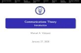 Introduction Manuel A. V azquez January 27, 2020 · Communications Theory Introduction Manuel A. V azquez January 27, 2020. Course Content Overview Source Transmitter Channel Receiver