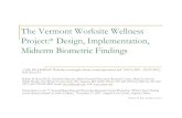 The Vermont Worksite Wellness Project:* Design ... · The Vermont Worksite Wellness Project:* Design, Implementation, Midterm Biometric Findings * CDC R01 DP000108 “Worksites overweight/obesity