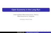 Open Economy in the Long Run - University of North Texas · Open Economy in the Long Run Intermediate Macroeconomic Theory Macroeconomic Analysis University of North Texas ECON 3560