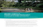 Gender matters in Forest Landscape Restoration · Gender matters in Forest Landscape Restoration ... for their livelihoods — and whose rights and wellbeing must be safeguarded and