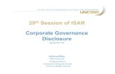 29th Session of ISAR - UNCTAD · Control rights Ownership structure Process for holding annual general meetings Availability and accessibility of meeting agenda Control structure