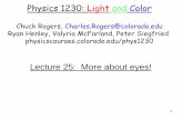Chuck Rogers, Charles.Rogers@colorado.edu Ryan Henley ... · Eyeglass prescription is in diopters Optometrists use diopters to measure the power of a lens Diopters [or D] = 1 / (focal