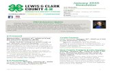 January 2020 Newsletter - Lewis and Clark County · 2019. 12. 27. · Lewis & Clark County 4-H Newsletter 1 . 4-H Council. Next meeting: Council will reconvene on Wednesday, January