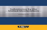 Submission by the United Steelworkers - USW Canada · 1 See Diane Galarneau and Thao Sohn, Long-term trends in unionization; Statistics Canada, November 2013, Chart 2, p . 3; Sheila