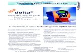 delta - Chemfeed - Delta...delta® Pump type [bar] [l/h] Strokes/min Suction lift Connector size [m WG] (ext. Ø x int. Ø mm) 1612 16 12 200 6 8 x 5 1020 10 20 200 5 12 x 9 0730 7