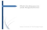 PhD Ordinances and Regulations Ordinances and Regulations.pdf · 5 1 ORDINANCES: 1.1. A candidate who has qualified for the award of Master's degree of this Institute or a recognised