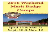 2016 Weekend Merit Badge Camps - trailmarker16.gccbsa.infotrailmarker16.gccbsa.info/May-June16/Weekend Merit... · merit badge pamphlet Merit badge application with Scoutmaster’s