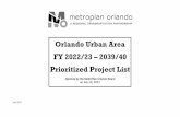 Orlando Urban Area FY 2022/23 – 2039/40 Prioritized ... · 7/12/2017  · Year Work Program based on the projects' priorities in the PPL. This Five Year Work Program will then be