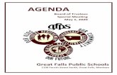 AGENDA - Great Falls Public Schools · 5/1/2020  · trustees facilitate school business. What is the purpose of these meetings? The meetings of the Great Falls Public Schools Board