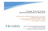 Long Term Care Administrators Board · NHAB 1-2011, f. 12-15-11, cert. ef. 1-1-12 . Health Licensing Office, Long Term Care Administrators Board Oregon Administrative Rules, Chapter