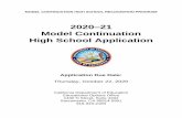 2020 21 Model Continuation High School Application · school visitations. These schools provide comprehensive services to at-risk youth through the use of exemplary instructional