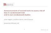 Announcement - New risk of bias tools - methods.cochrane.org · • Risk of bias judgements follow from answers to signalling questions (can be over-ridden) • ‘Low risk of bias’,