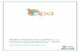 Autism Parents Association Annual General Meeting – 2019 Report 2019 - Final Version.pdf• APA Autism Awareness talk for teachers and students at Marsascala Primary • APA Autism