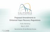 Proposed Amendments to Enhanced Vapor Recovery Regulations Staff May 5... · the presentation to: vapor@arb.ca.gov • Presentation is available at the Workshop Webpage ... • Add
