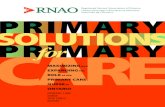 PRIMARY SOLUTIONS PRIMARY for - RNAO primary care system, totaling 4,285 nurses.2 Primary care can be