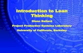 Introduction to Lean Thinking · Glenn Ballard –a brief CV Experience Pipefitter, Foreman, Construction Engineer, Productivity & Quality Specialist, Internal Management Consultant