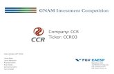 Company: CCR Ticker: CCRO3 · 3 Roads 11 roads, totaling 3,284 km. Urban Mobility 4 concessions at urban mobility (subway in São Paulo and Salvador) Airport Concessions 4 airports