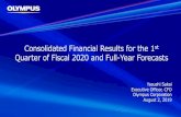 Consolidated Financial Results for the 1st Quarter of ... · Consolidated Financial Results for the 1st Quarter of Fiscal 2020 and Full-Year Forecasts. Yasushi Sakai. Executive Officer,