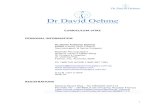 CURRICULUM VITAE PERSONAL INFORMATION · disc degeneration. Poster. Monash University Research Week. 6. David Oehme Disc Regeneration Using STRO-3+ Immunoselected Allogeneic Mesenchymal