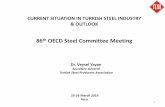 CURRENT SITUATION IN TURKISH STEEL … Steel Committee meeting...CURRENT SITUATION IN TURKISH STEEL INDUSTRY & OUTLOOK 86 th OECD Steel Committee Meeting Dr. Veysel Yayan Secretary