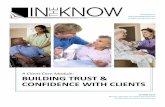BUILDING TRUST & CONFIDENCE WITH CLIENTS...building trust in your relationships with your clients. List three personal traits needed to build trusting relationships. Describe the therapeutic