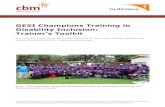 GESI Champions Training in Disability ... - CBM Australia€¦ · CBM Australia and World Vision, 2018 Page 3 of 46 Introduction The purpose and audience of this Training Toolkit