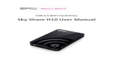 USB 3.0 WiFi Hard Drive Sky Share H10 User · Jack (5) of Sky Share H10. DC Jack (5): Connects Sky Share via the USB to DC Jack power cable and its wall charger for charging. You