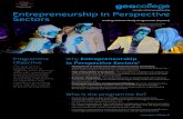 Entrepreneurship in Perspective Sectors · entrepreneurship being the driving force behind the development of economy. doc. dr. Mitja Jeraj, Vice-dean for study and student affairs