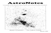 Astronotes, March 1998 · Contributions to AstroNotes Brian McCullough Submissions to AstroNotes are encouraged and gratefully accepted. Articles, sketches, photos, observing reports,