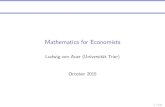 Mathematics for Economists - Uni Trier€¦ · Mathematics for Economists 1. Introductory Topics I: Algebra and Equations 1.2. How to Solve Simple Equations Two equations that have